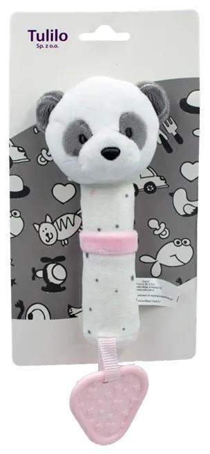 Hračka do rúčky Ružová panda, 16 cm