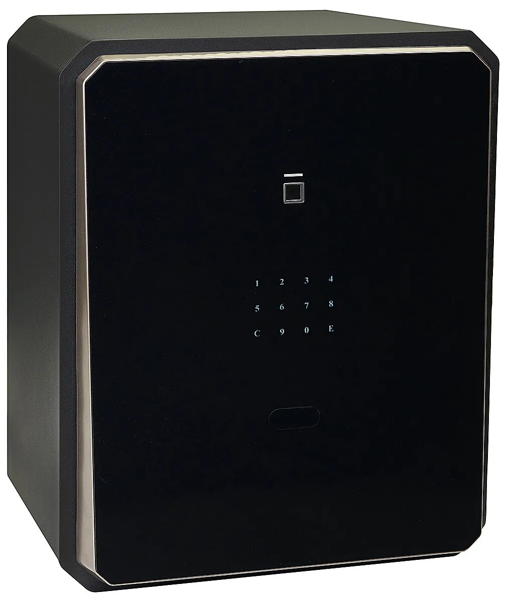 Oceľový sejf s elektronickým zámkom na číselný kód a odtlačok prsta RICHTER RS.45.LUX.FIN, RICHTER černá