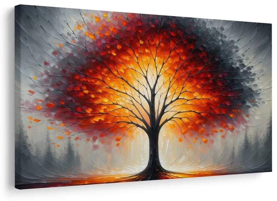 Obraz žiariaci strom života v jesennej krajine