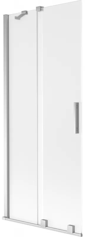 Mexen Velar, 2-krídlová posuvná vaňová zástena 85 x 150 cm, 8mm sklo námraza, chrómová, 896-085-000-31-01