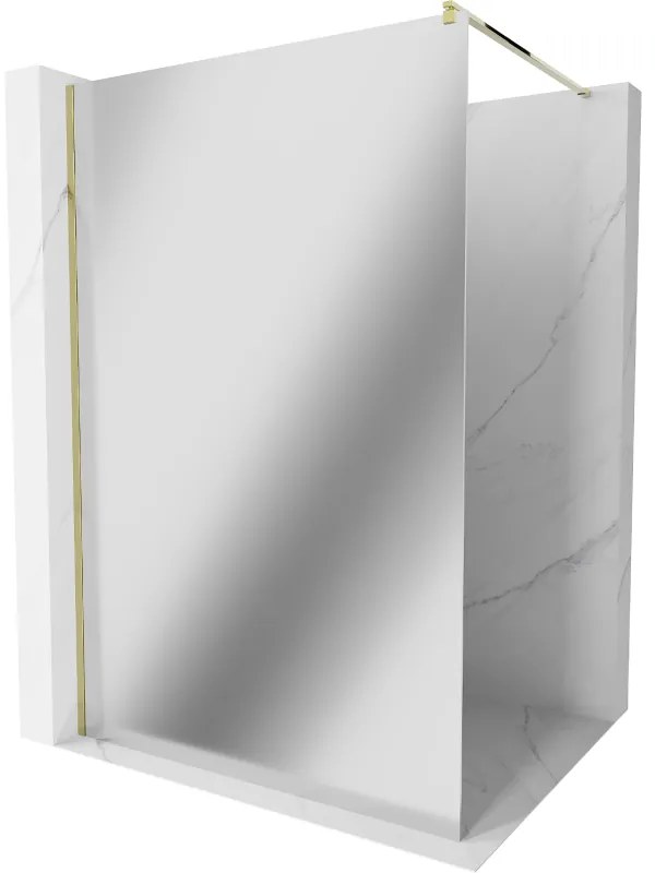 Mexen Kioto sprchová zástena 70x200 cm 8 mm, zlatý profil, sklo efekt zrkadla, 800-070-101-50-50