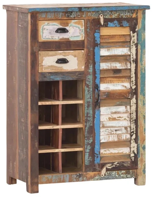 furniture-nabytek.cz - Masívna komoda Wakefield z recyklovaného dreva, lakovaná, viacfarebná – 77×42×108 cm