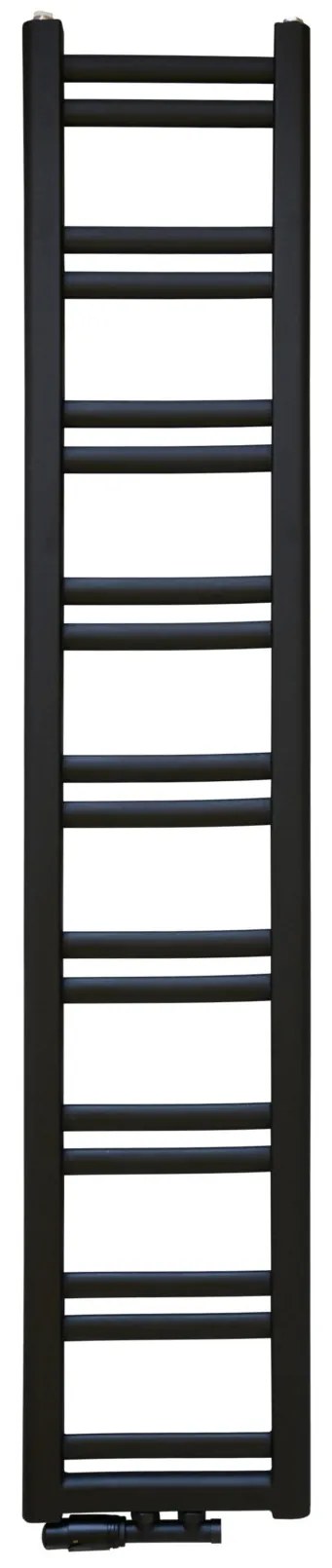 Regnis Retro, vykurovacie teleso 300x1280mm so stredovým pripojením 50mm, 487W, čierna matná, RETRO128/30/D5/BLACK