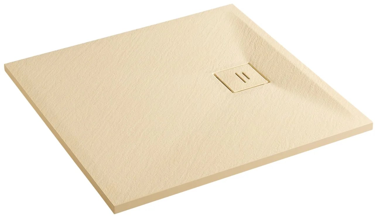 Erga Hyper, SMC sprchová vanička 110x90x2,6 cm + sifón, béžová matná, ERG-V06-SMC-9011S-BG