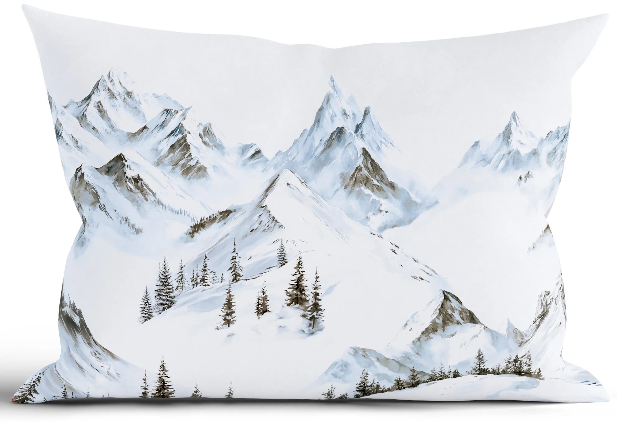 Vianočná bavlnená obliečka na vankúš Renforcé 40 × 60 cm – Hory