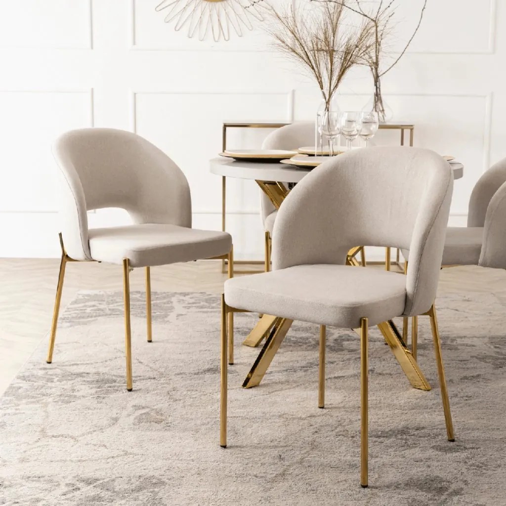 PROXIMA.store - Čalúnená glamour stolička BROS FARBA: béžová