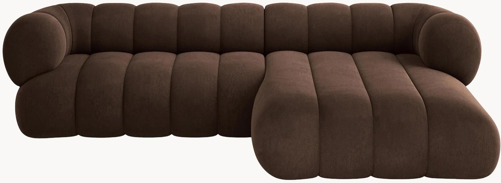 Zamatová rohová pohovka Koge (5-miestna)