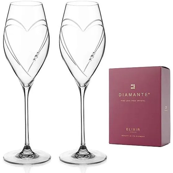 Diamante Swarovski prosecco Hearts 230 ml 2 ks