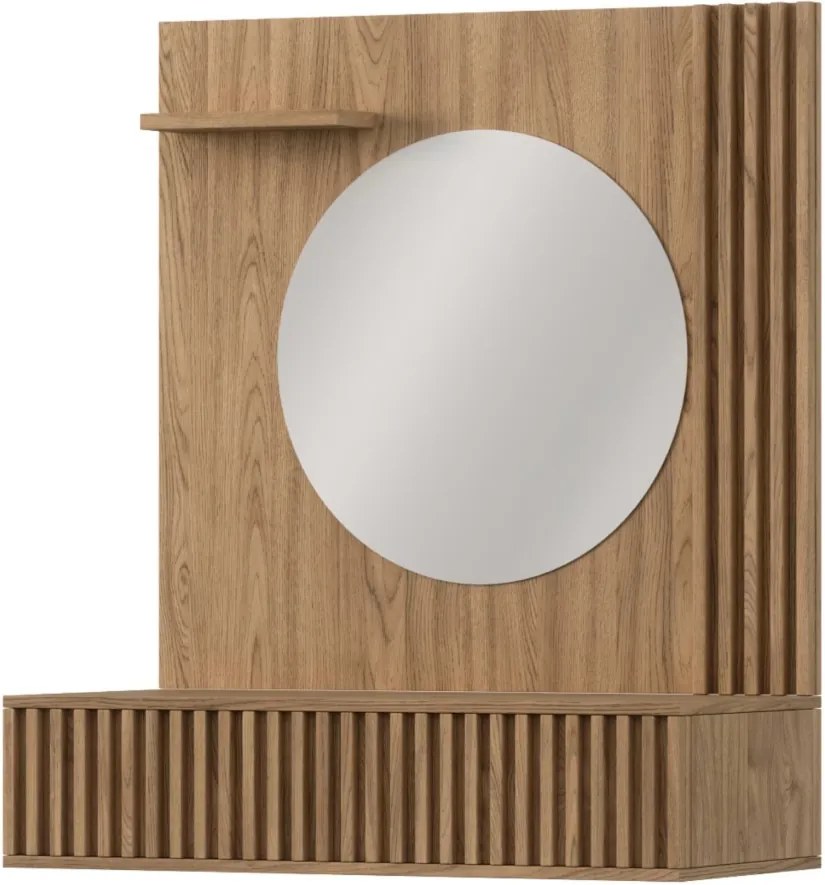 Toaletný stolík so zrkadlom a zásuvkou ENTSIAN 85x40cm, dub artisan
