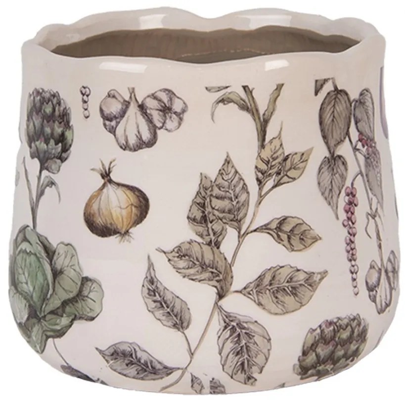 Keramický obal na kvetináč zelenina The Kitchen Garden S - Ø 14*12 cm