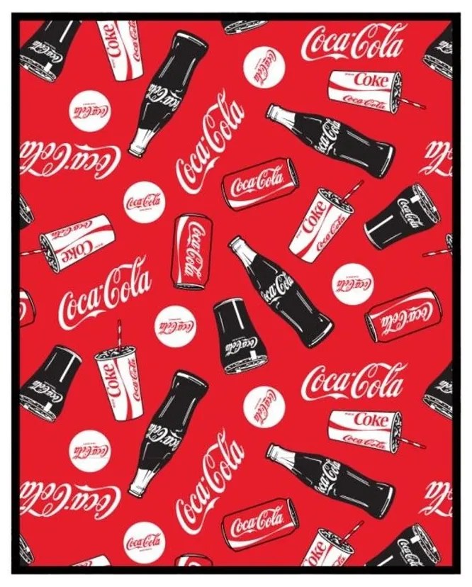 Fleecová deka Coca-Cola - nano coral 220 gr./m² - 120 x 150 cm