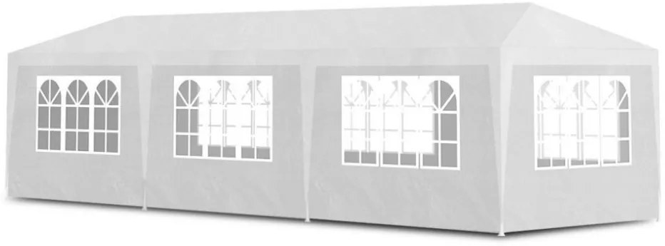 Záhradný pavilón 9x3x2,7 m - biely - 8 stien