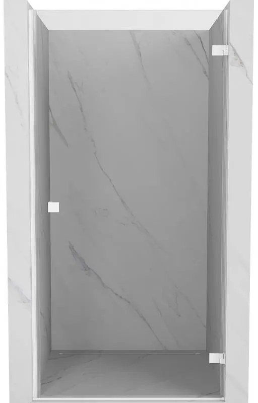 Mexen, Mexen Lunar-B Otočné pravé sprchové dvere 80 cm, transparentné, biele - 832-080-000-20-00-P