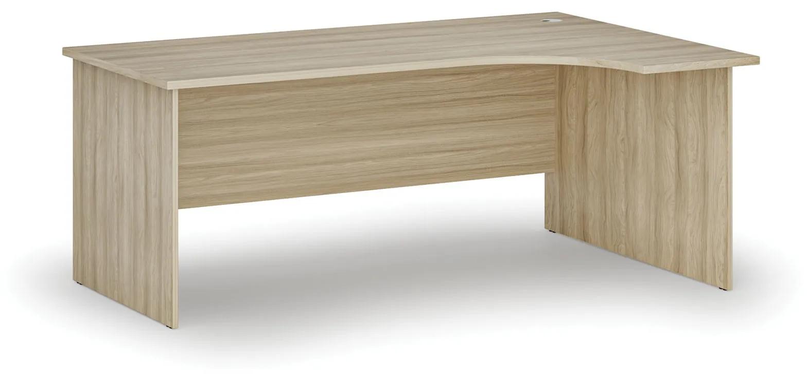 Kancelársky rohový pracovný stôl PRIMO WOOD, 1800 x 1200 mm, pravý, dub prírodný