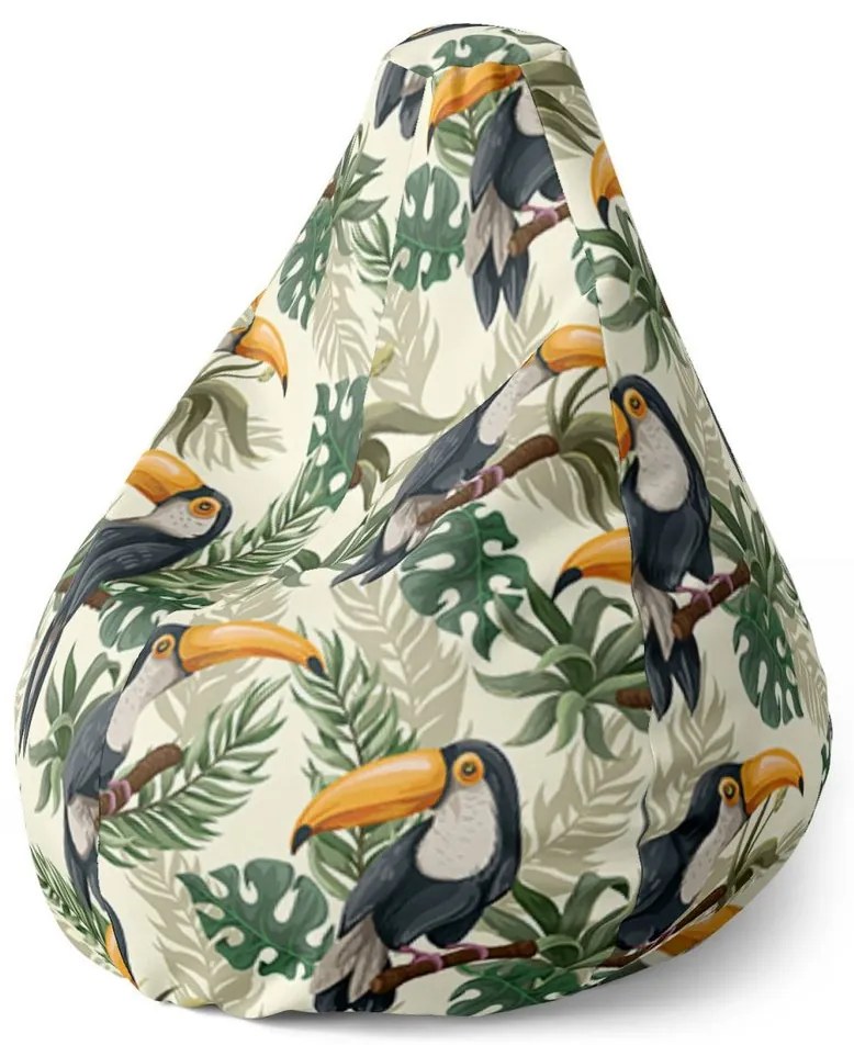 Sedací vak Pear tukan - detský, farebná