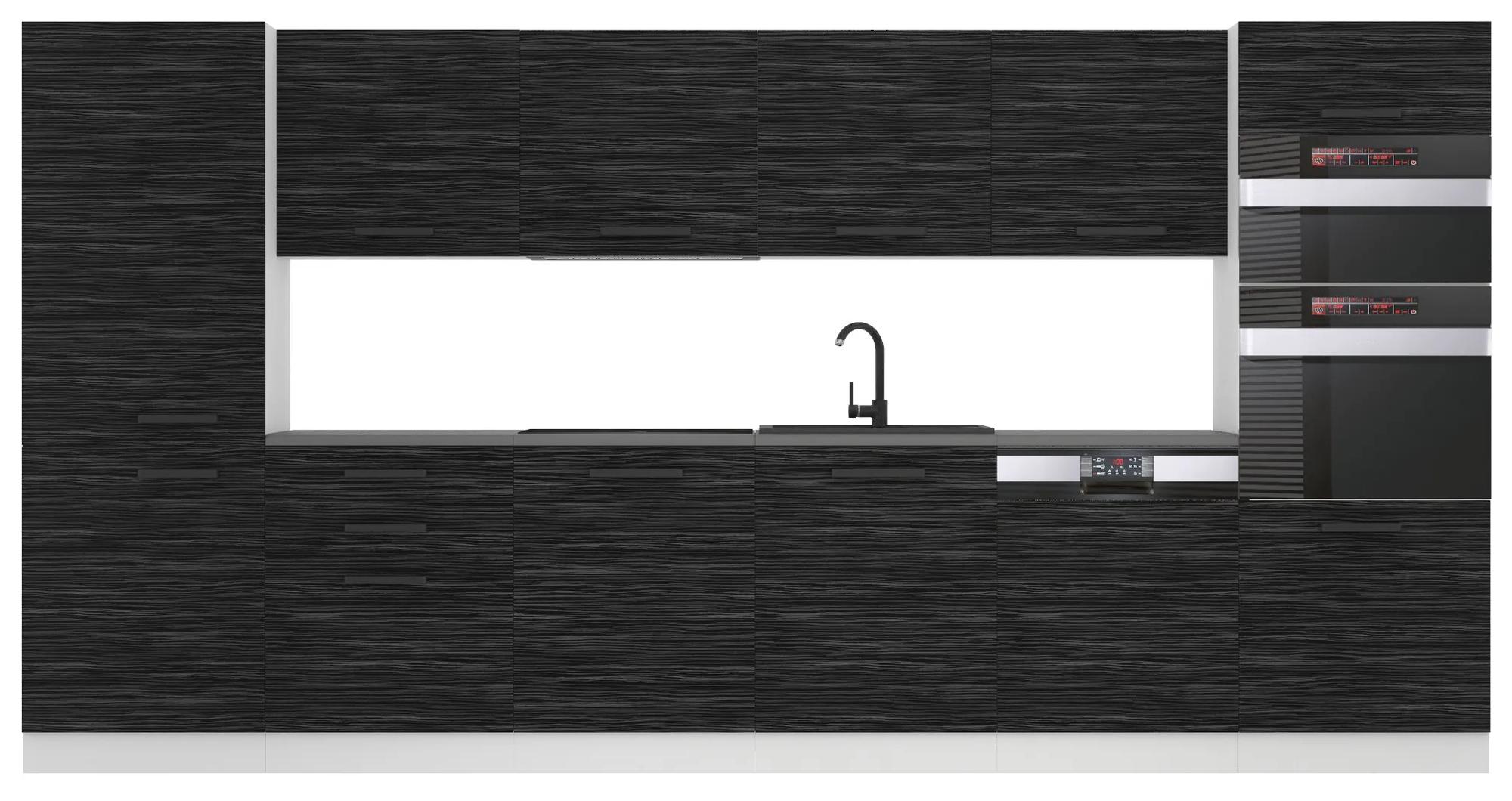 Kuchynská linka Belini Premium Full Version 360 cm eben kráľovský s pracovnou doskou NAOMI