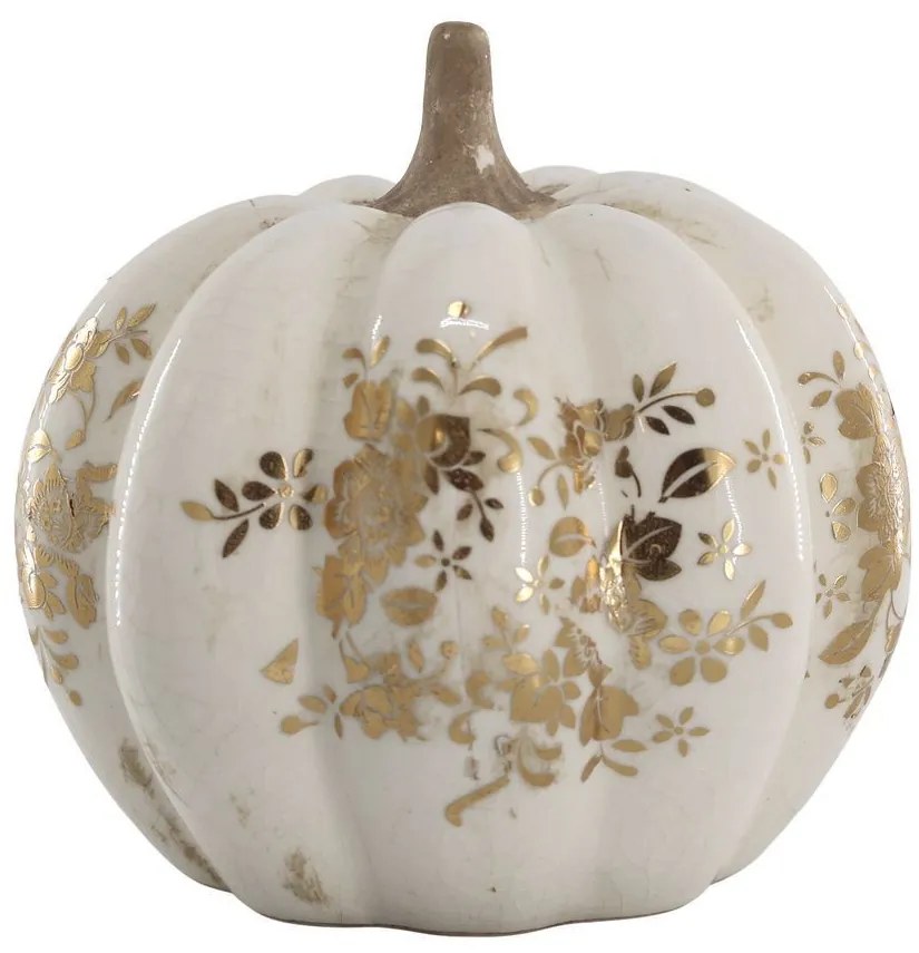 Krémová antik dekorace tekvica Melun - Ø 19*22 cm