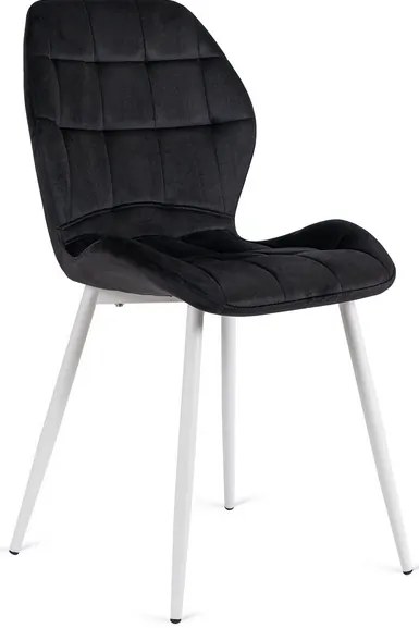 Vintino kreslo TERNI Velvet - čierna farba, nohy biele - vintino.sk