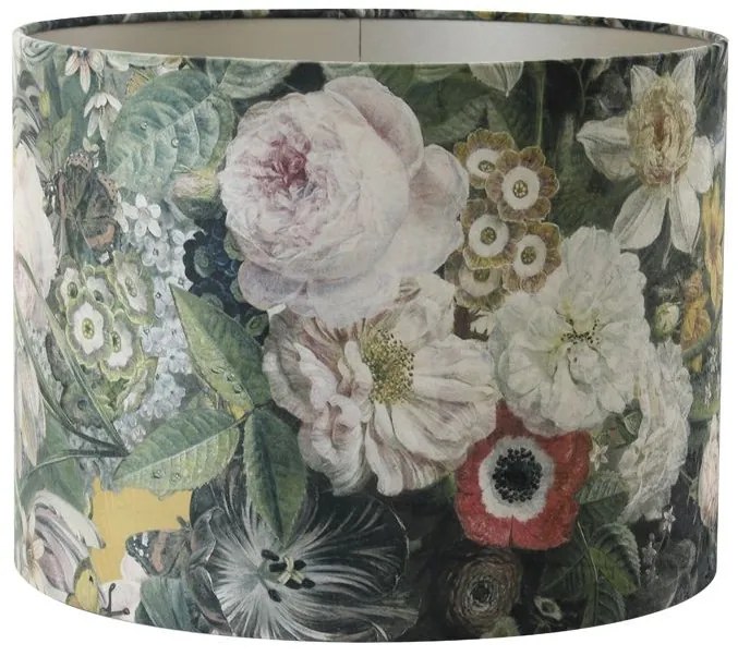 Kvetované tienidlo na lampu Butterfly ocher - Ø 35*30cm/ E27