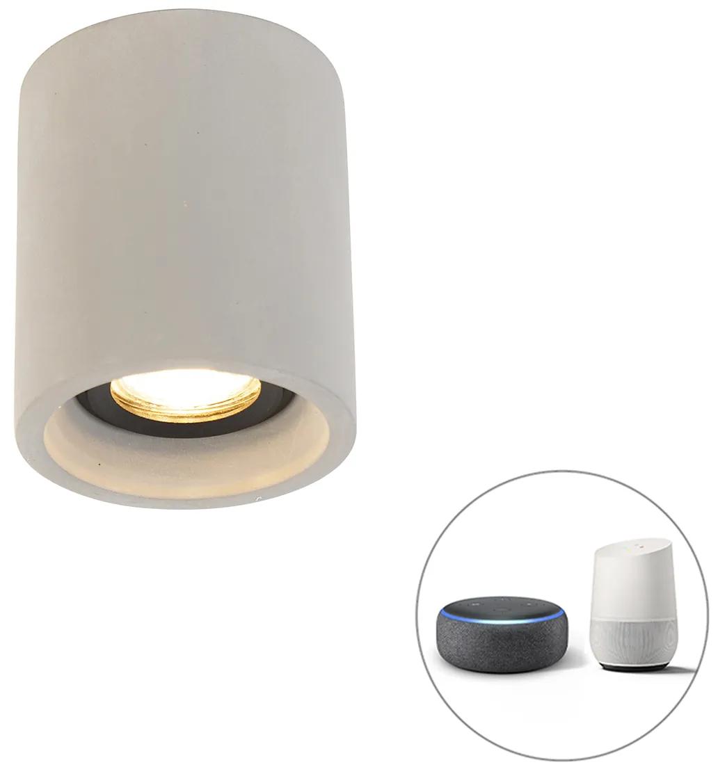 Inteligentné okrúhle stropné bodové svetlo betón vrátane Wifi GU10 - Deep