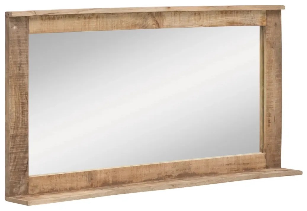 furniture-nabytek.cz - Masívne kúpeľňové zrkadlo Pune II z mangového dreva, lakované, prírodná farba – 124×65 cm