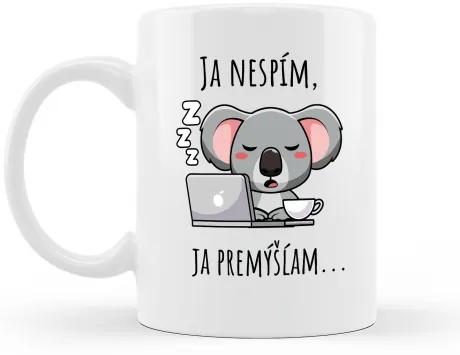 Hrnček Ja nespím, ja premýšľam. Koala.