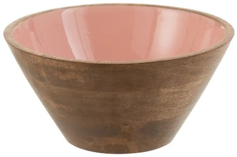 Drevená miska s ružovým vnútrom Enamell medium - ∅ 24*11,5cm