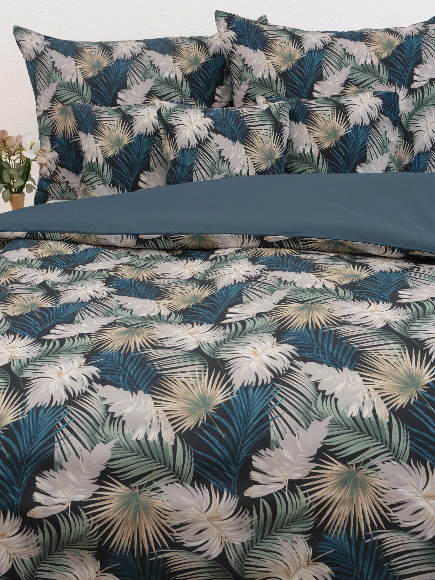 Francúzske bavlnené obliečky Renforcé – Taisa zelená/modrá