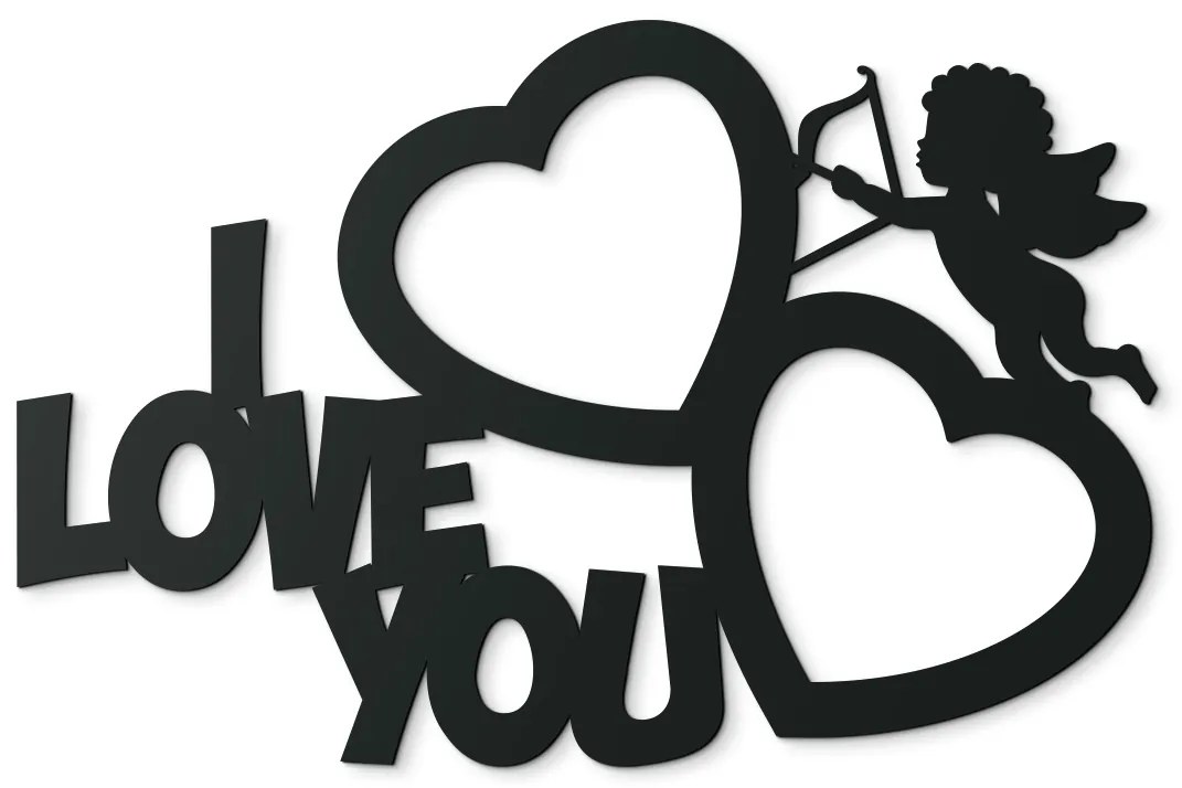 drevko Fotorámik na stenu I love you Farba dekorácie: Čierna