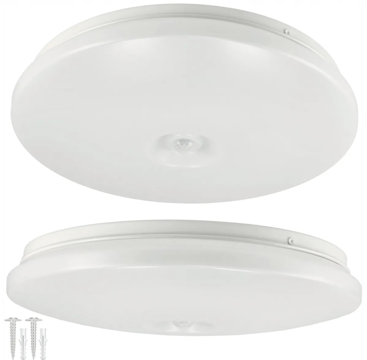 BERGE Stropný okrúhly LED panel 12W CLIO s pohybovým a súmrakovým senzorom