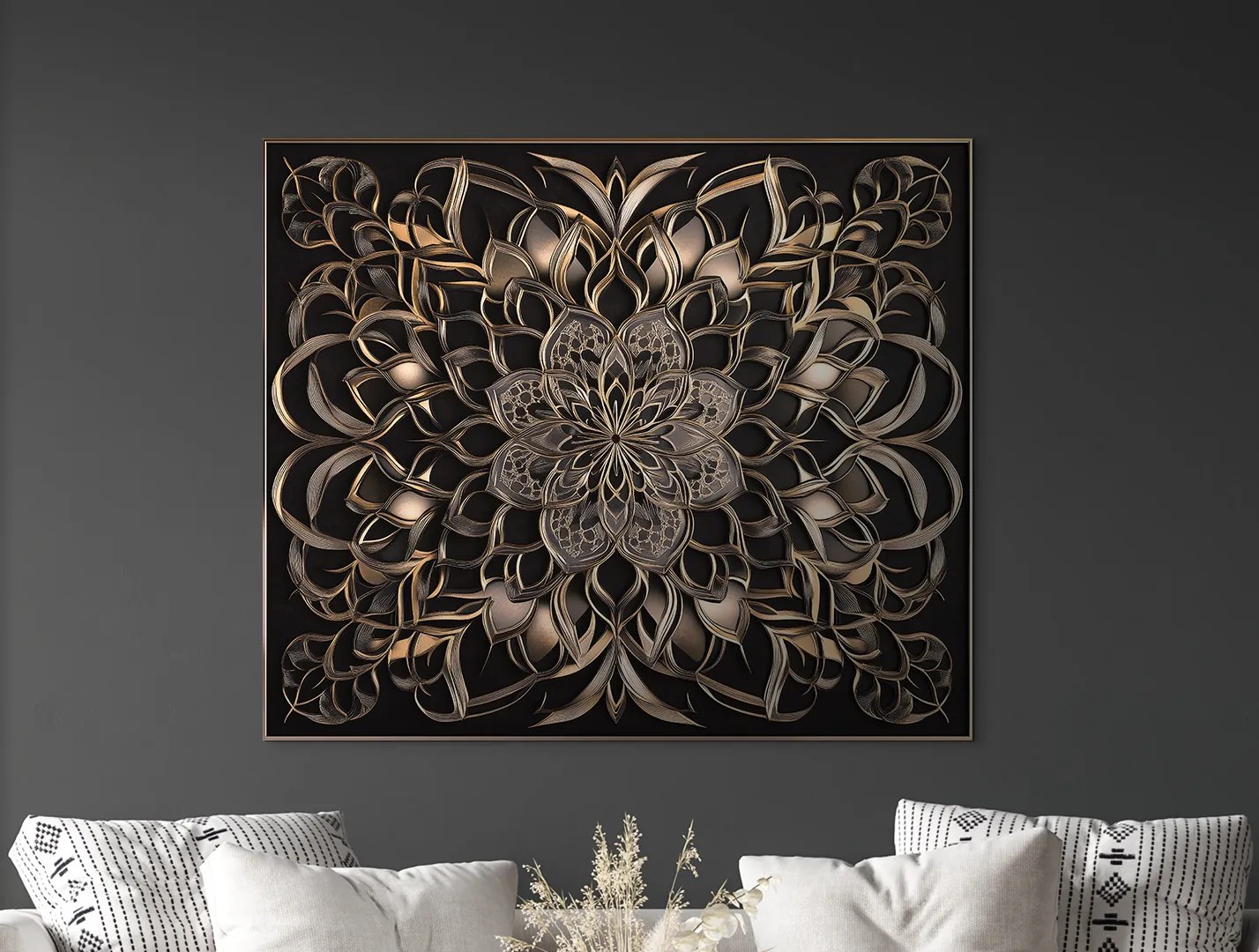 drevko | Nástenná mandala Hrejivý ornament 45 x 53 cm