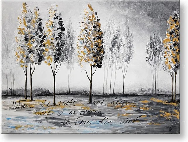 Maľovaný obraz na stenu STROMY 1 dielny YOBAM036E1