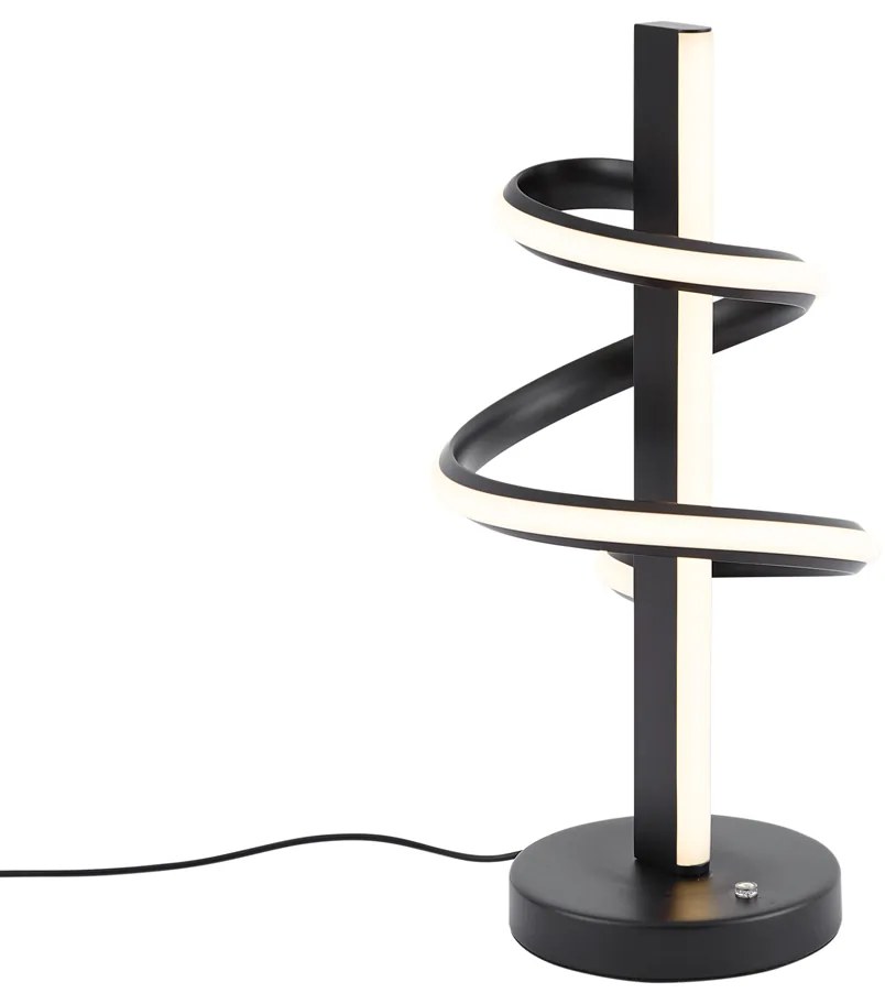 Dizajnová stolná lampa čierna vrátane LED stmievateľná - Rolla