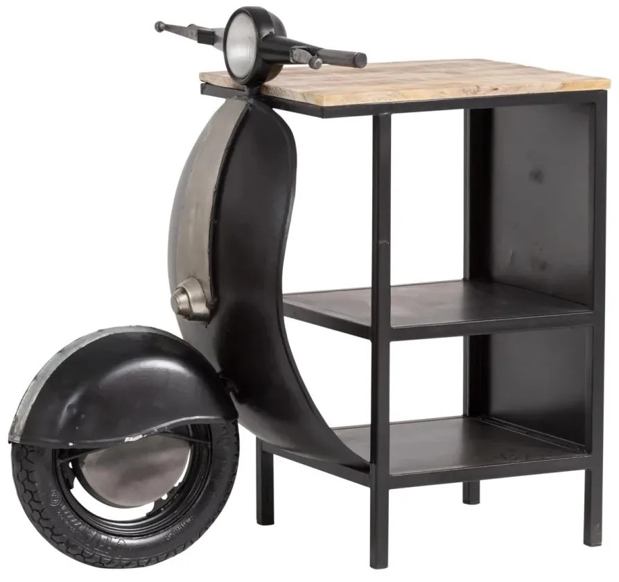 furniture-nabytek.cz - Masívny toaletný stolík Scooter z mangového dreva a kovu, lakovaný, čierny