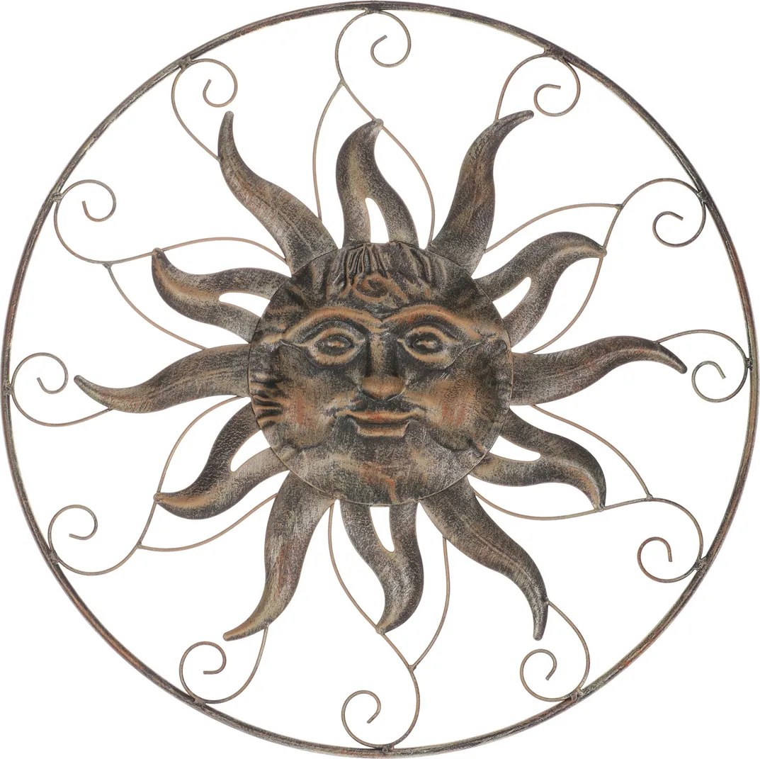 kovová nástenná dekorácia slnko 50 cm