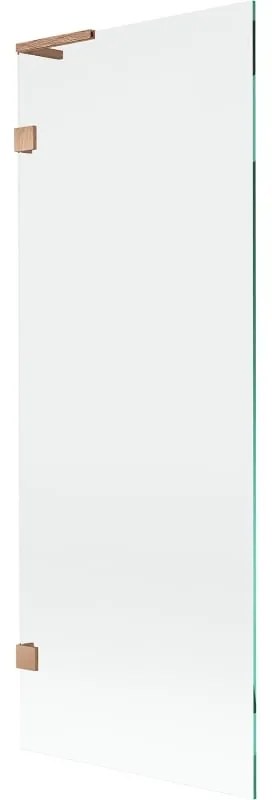 Mexen, Mexen Lunar L 1-krídlová vaňová zástena 70 x 150 cm, transparentná, brúsená meď - 897L-070-000-65-00