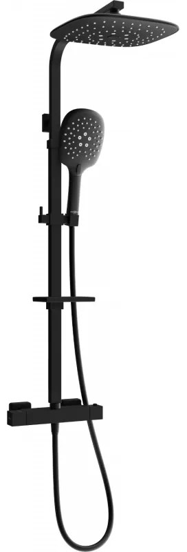 Mexen - CQ22 sprchový set s termostatickou batériou Cube, čierna, 772502295-70