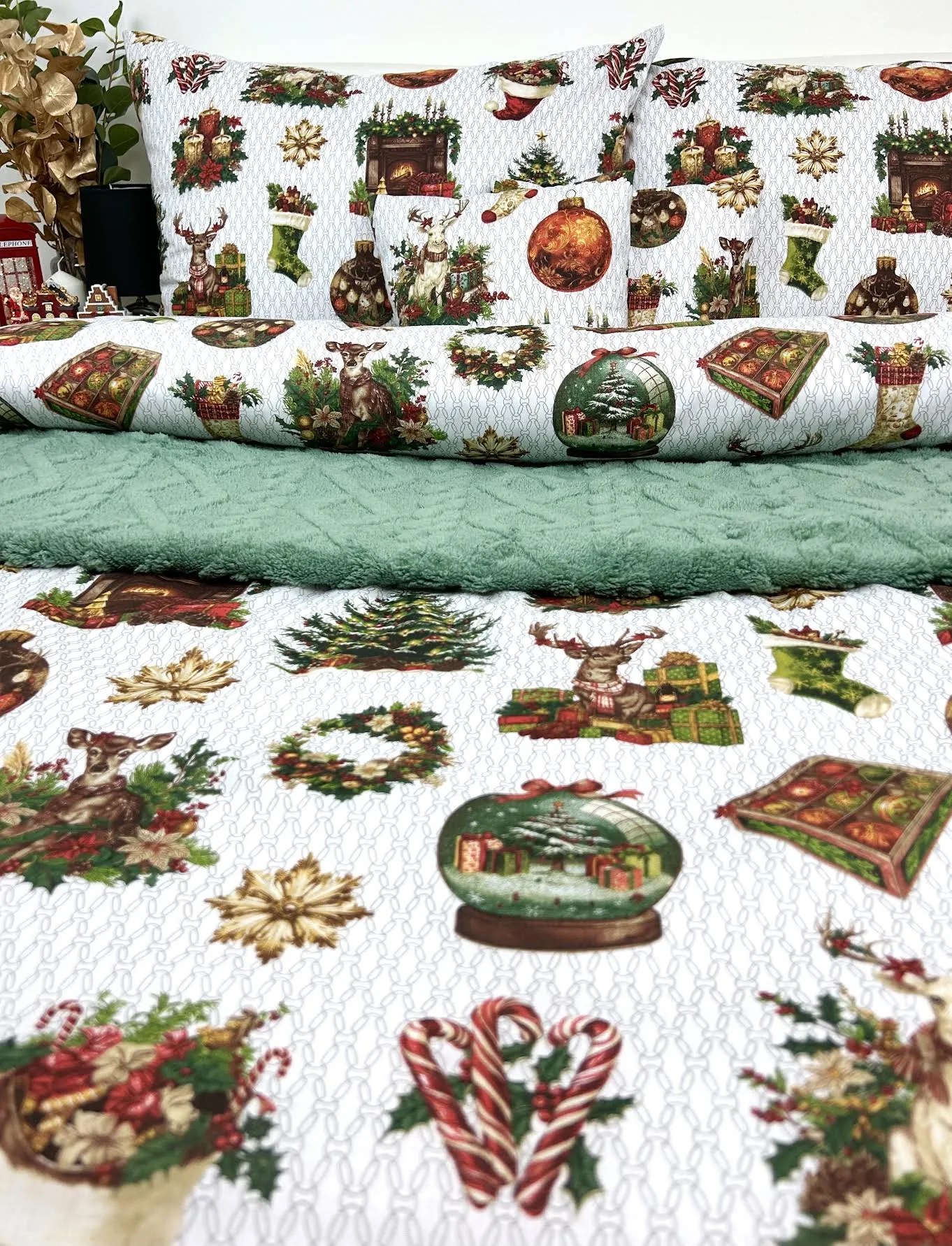 INTERMEDIC SK Posteľná obliečka Retro Vianoce 140x200/70x90 cm