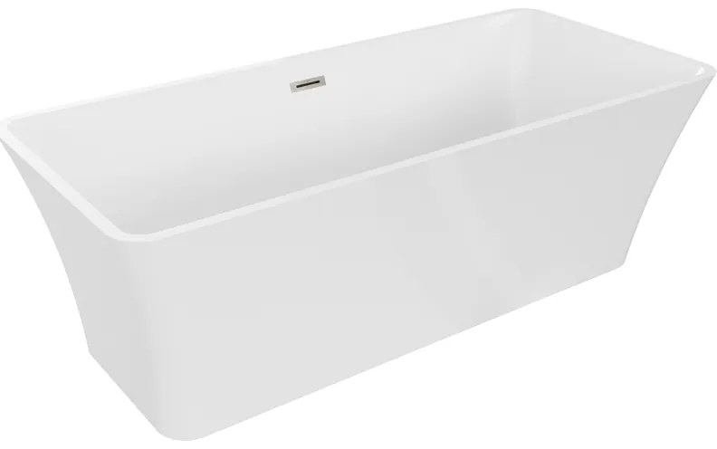 Mexen Tonia, voľne stojaca vaňa 170 x 75 cm, biela, brúsená oceľ prepad, 52171707500-97