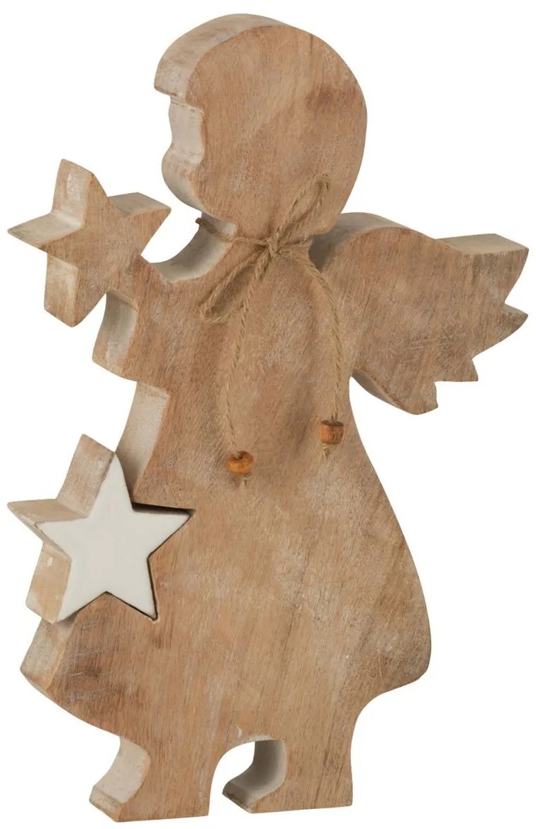 Drevený anjel s vyberací hviezdou - 18*4*29cm