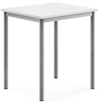 Stôl BORÅS, 700x600x760 mm, laminát - biela, strieborná