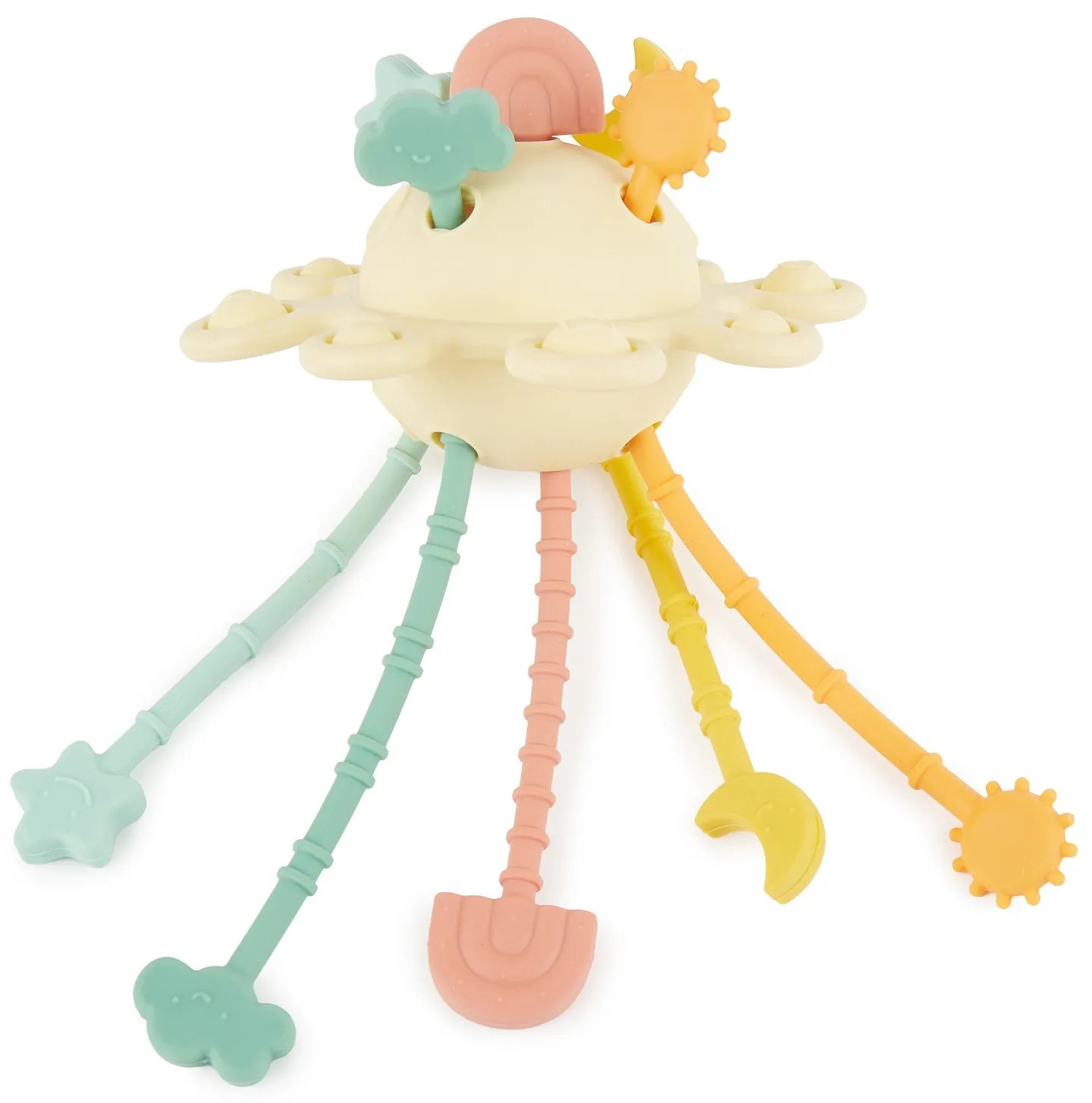 Bieco - Silikónová motorická hračka s aktivitami - banana