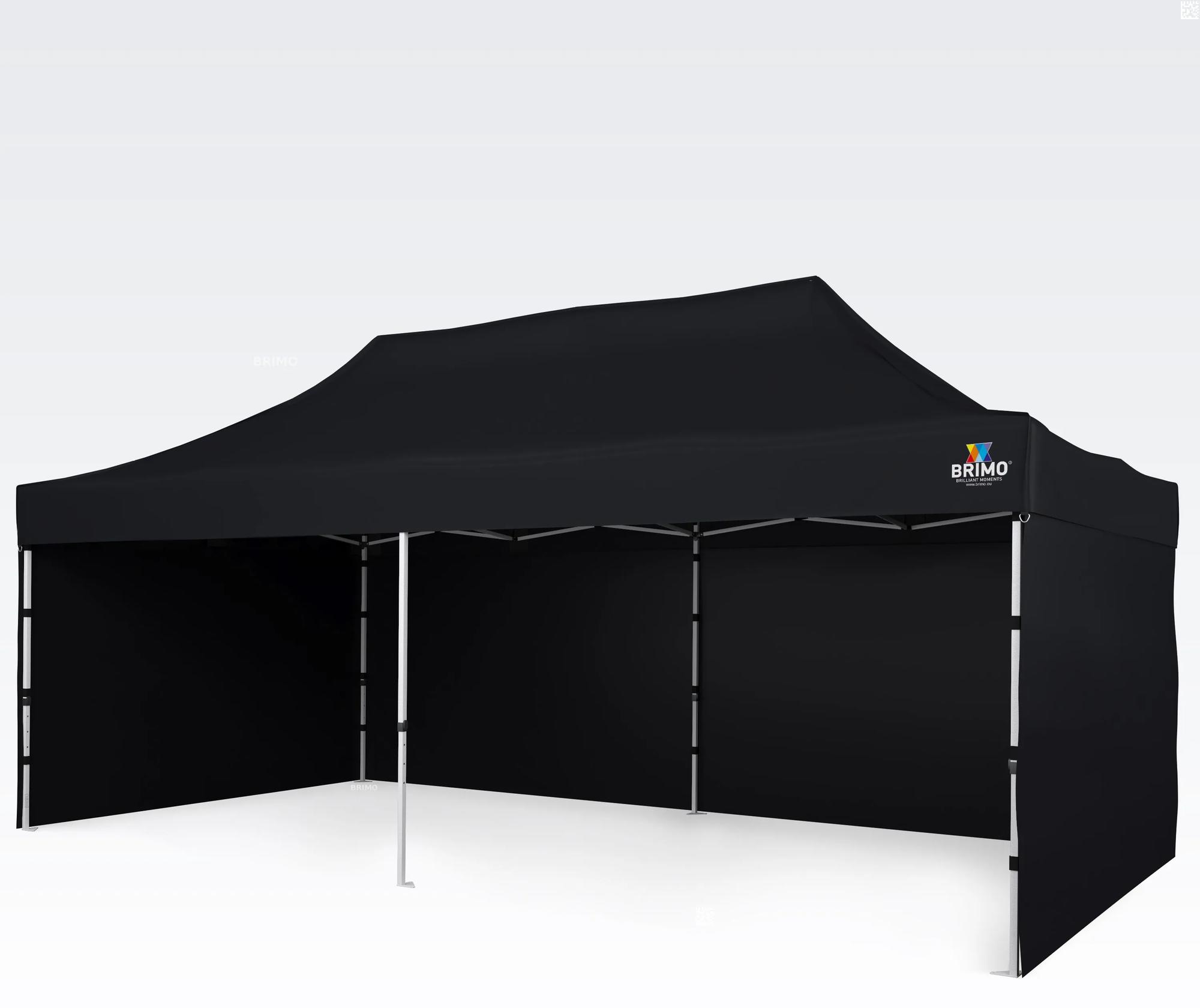 BRIMO Nožnicový stan 3x6m - s 3 stenami - Čierna 11