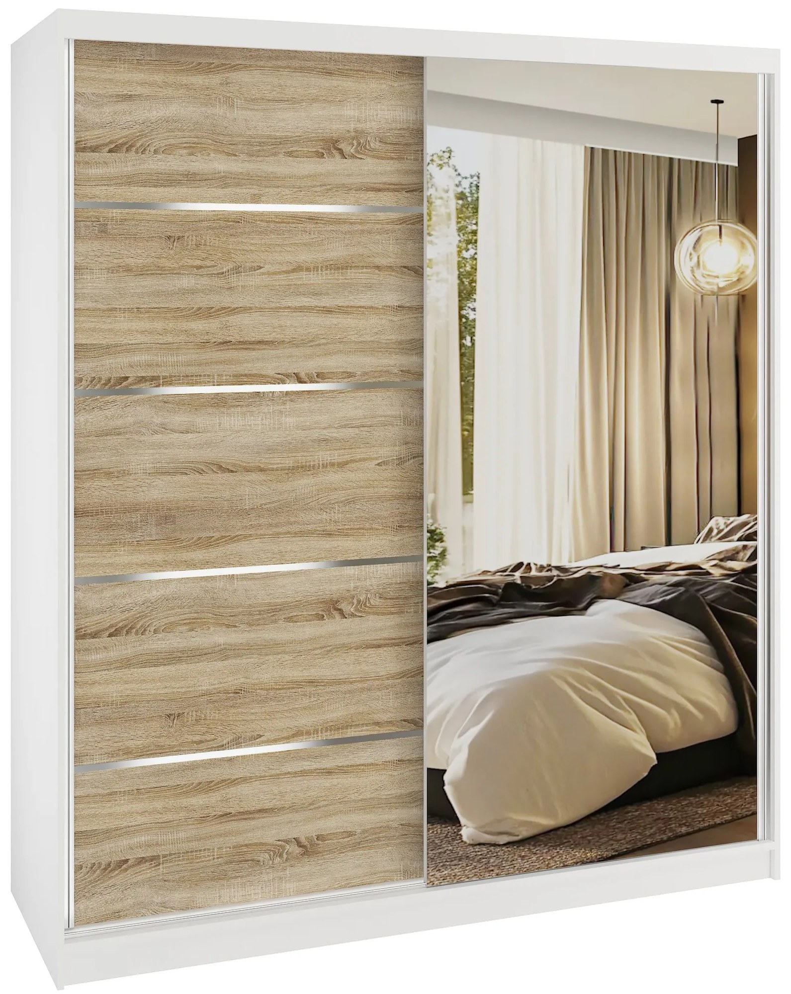 Šatníková skriňa SERENITY 158 cm dub sonoma mat MBP SERENITY SZP7/0/W/DS/0/HIAL