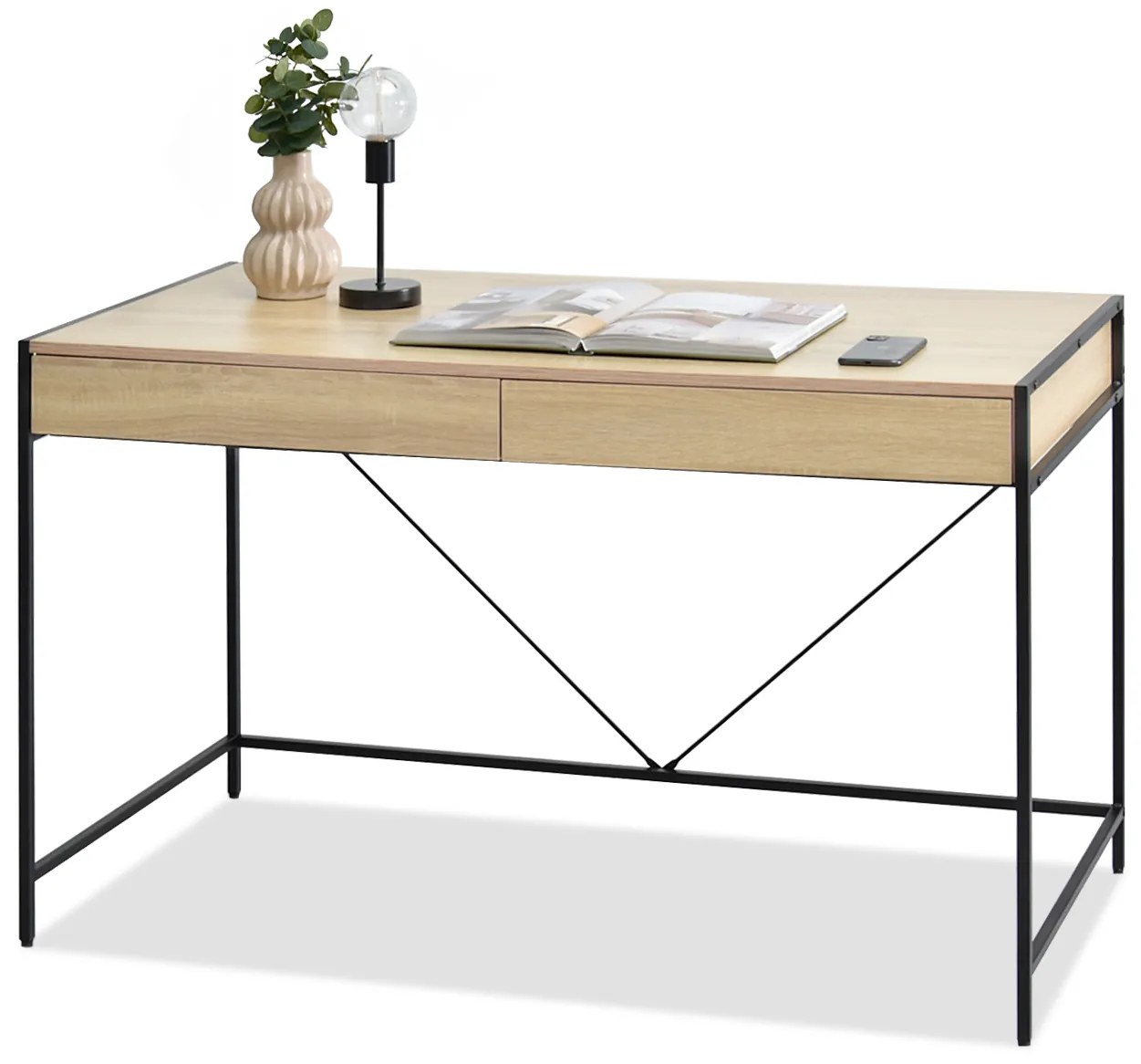 PC stolík Unica (sonoma + čierna). Akcia -37%. Vlastná spoľahlivá doprava až k Vám domov. 1109858