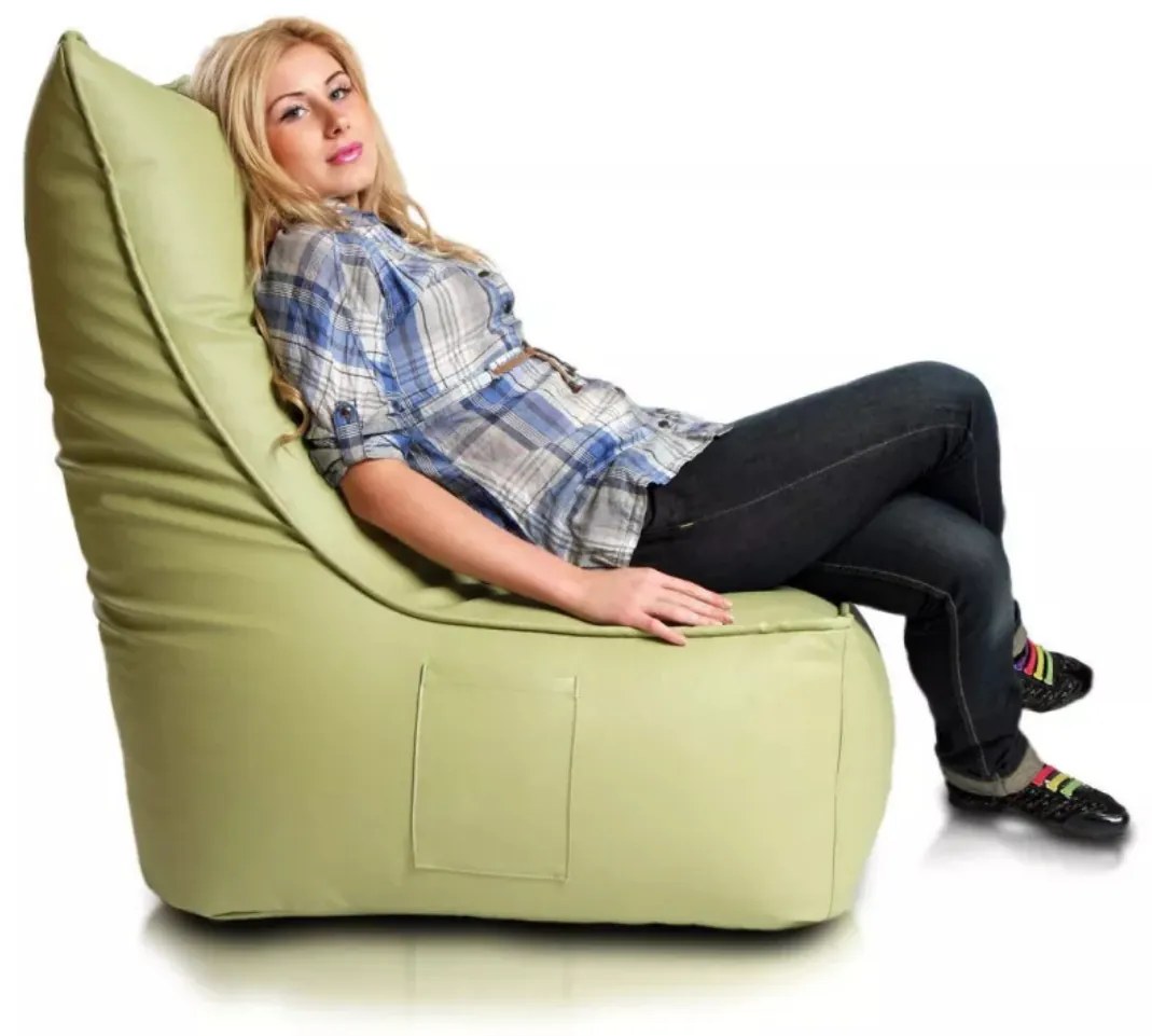 INTERMEDIC SK - Sedací vak Kreslo ELEGANT z ekokože | ergonomické kreslo 105×85×40 cm, 350 l Farba: E08 - Zelená svetlá (ekokoža)