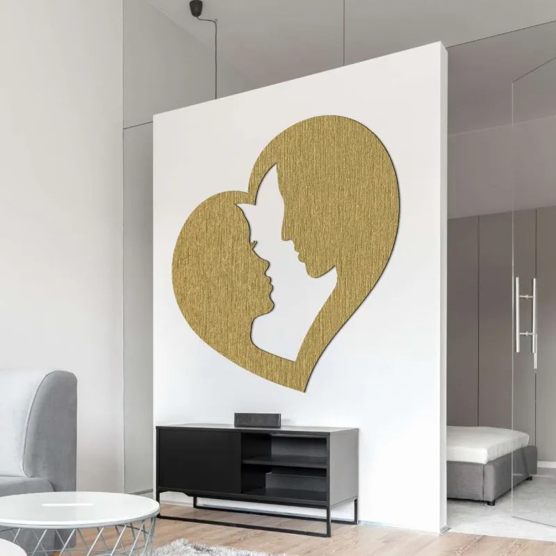 Drevený obraz Láska - romantická silueta v srdci I SENTOP PR0436