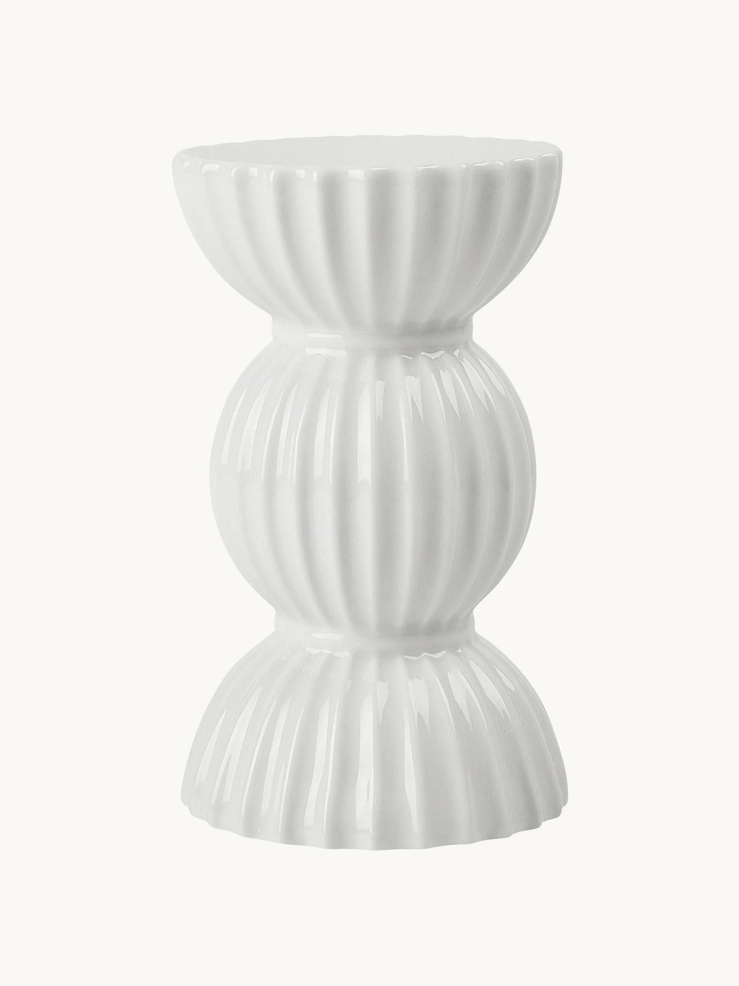 Porcelánový svietnik so štruktúrovaným povrchom Tura
