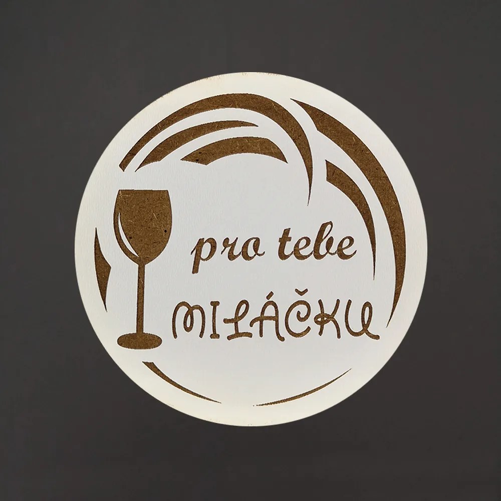 AMADEA Drevený podtácok okrúhly Víno text 