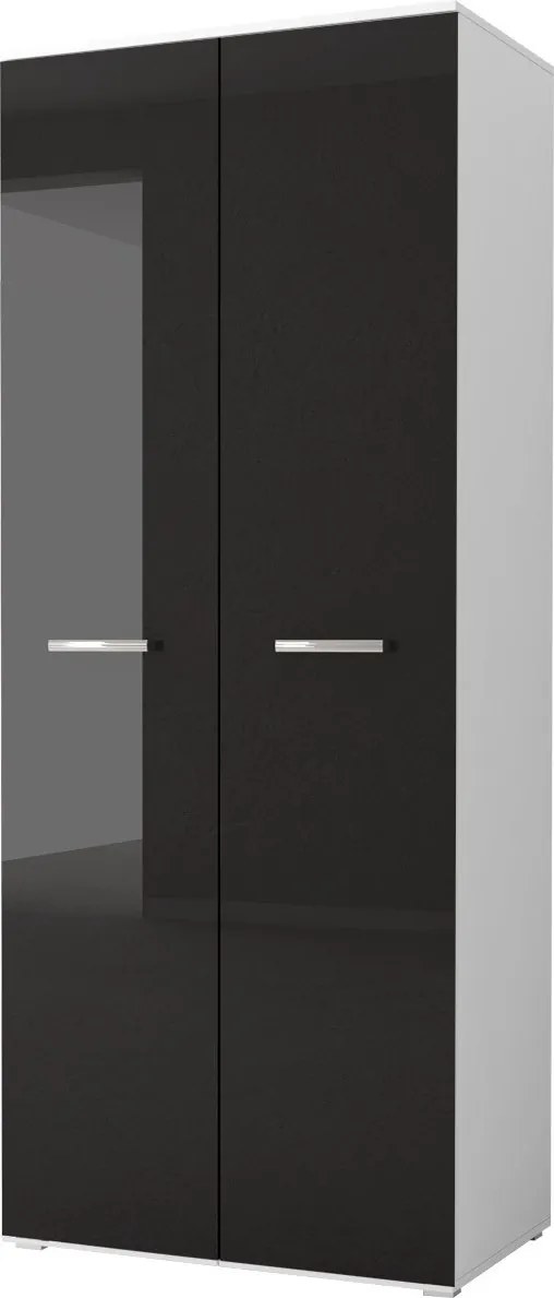 Šatníková skriňa FABIO - biela/čierna